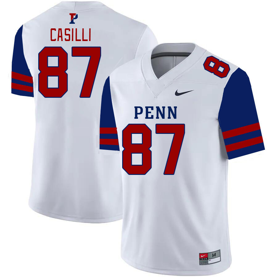 Men-Youth #87 Joshua Casilli Penn-Quakers 2023 College Football Jerseys Stitched-White